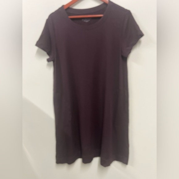 New FLAX IN-MOTION T-Shirt Dress Wine Crew Neck short Sleeve Women’s M 10-14 - Picture 10 of 10
